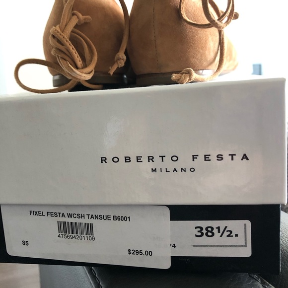 Suede lace up ballet flats - Picture 8 of 8